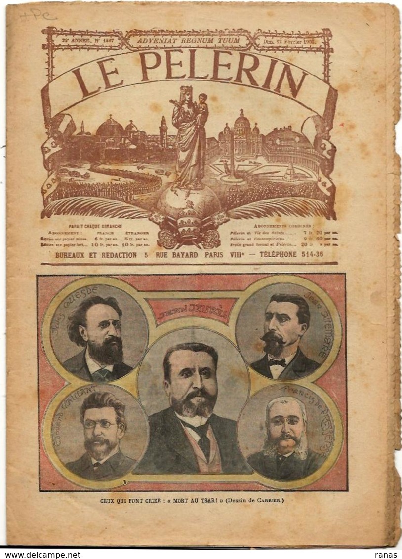 Jean Jaures Anarchie Guesde  Revue Le Pélerin N° 1407 De 1905 - Other & Unclassified