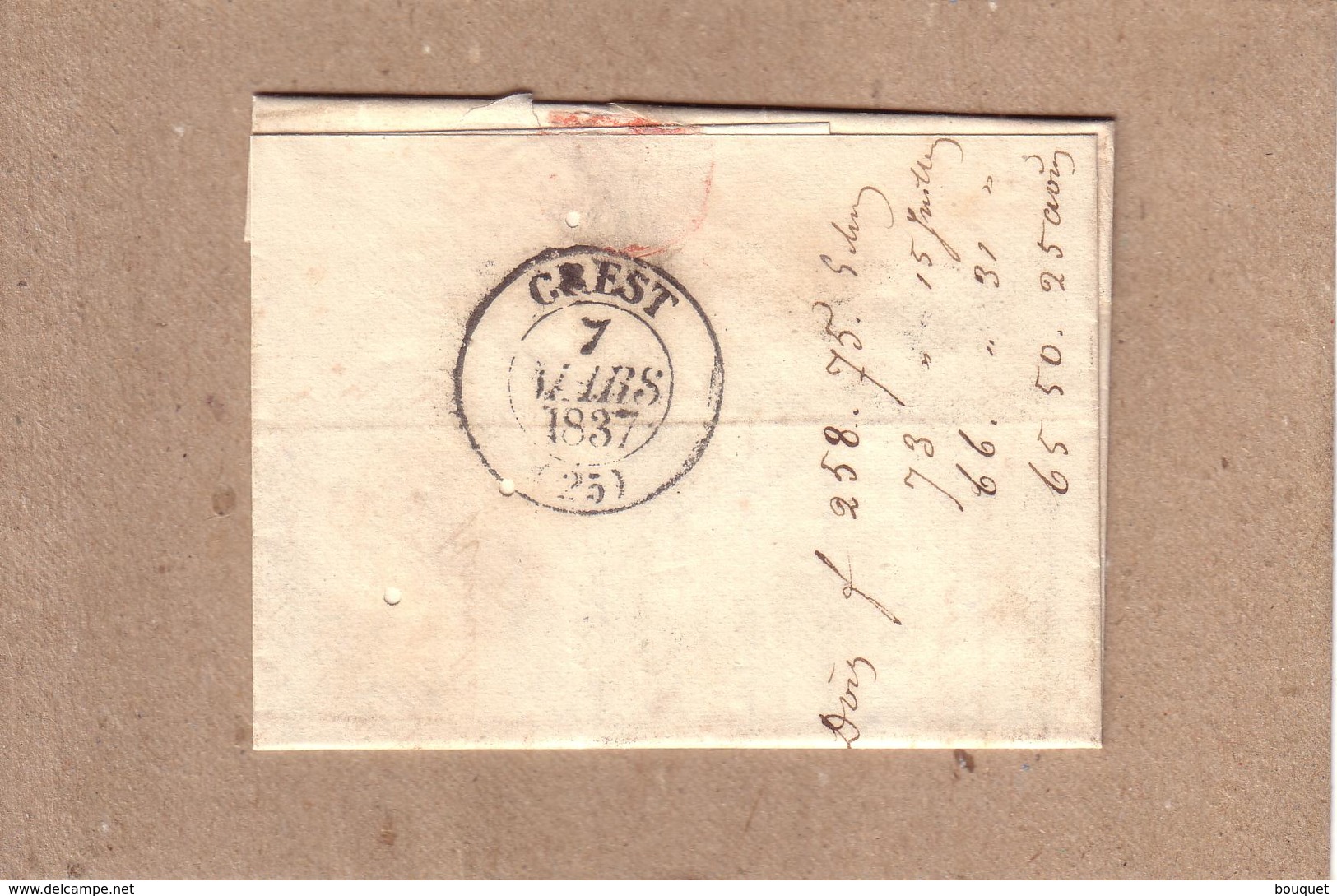 DRÔME - DE DIE A CREST , CAD TYPE 13 DIE + CAD TYPE 13 CREST + TAXE + 10 PERFORATIONS ?? - 1837 - 1801-1848: Précurseurs XIX