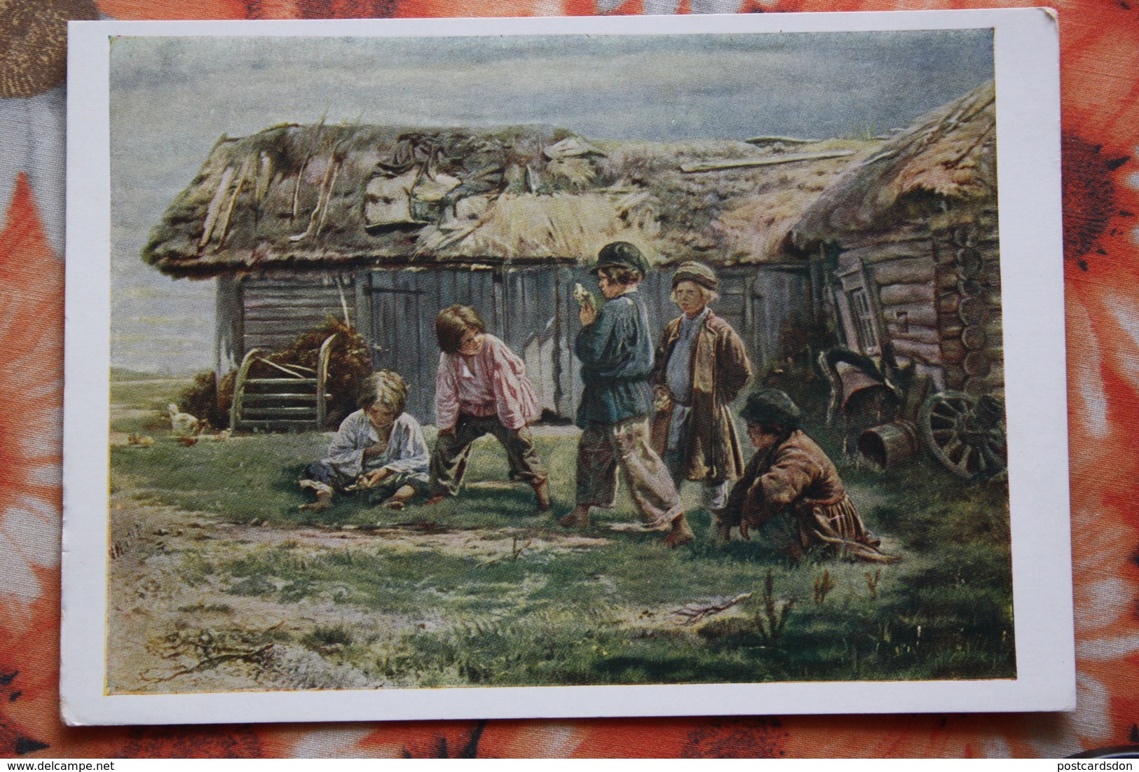 OLD USSR Art Postcard - Makovsky "BABKI. Ball Game" - PETANQUE. 1956 - Regional Games