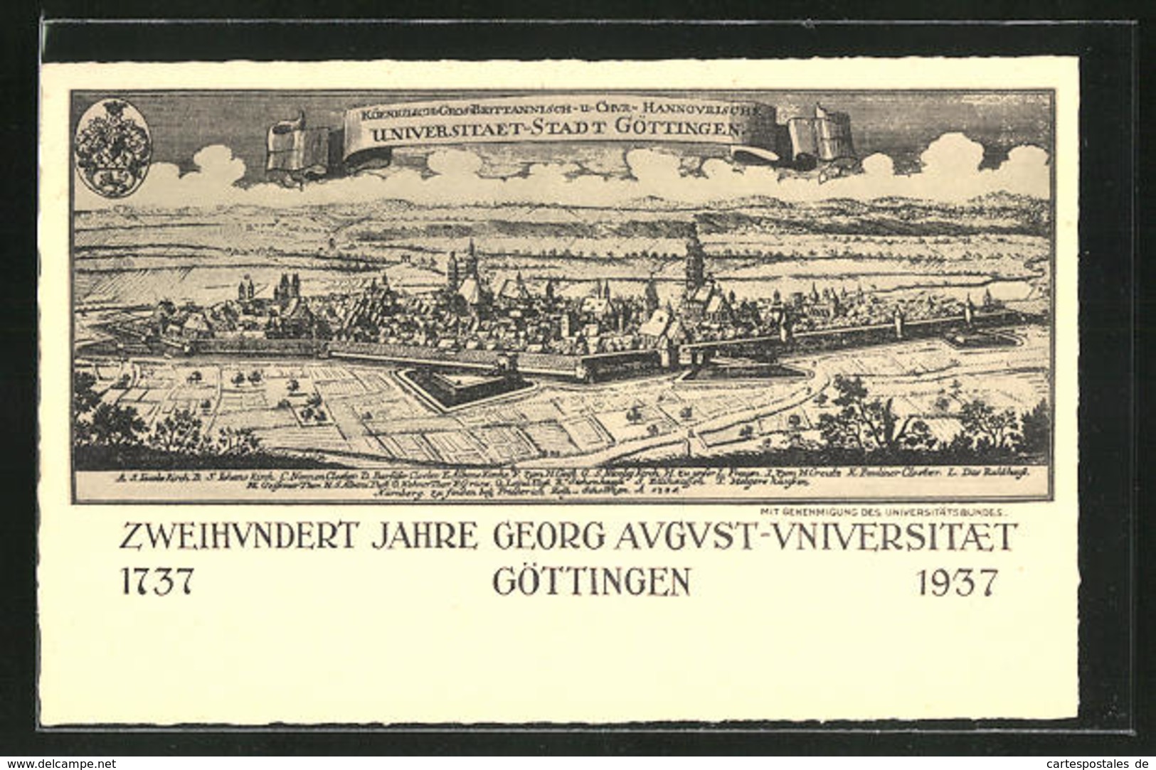 AK Göttingen, 200 Jahre Georg August-Universität, Ortsansicht Anno 1737 Und 1937 - Goettingen
