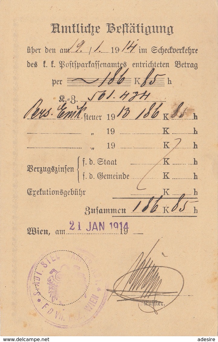 Amtliche Bestätigung Auf Pk Gel.1914, Portofrei - Sonstige & Ohne Zuordnung