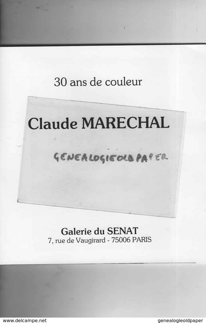 92-ST  SAINT CLOUD- CATALOGUE EXPOSITION  1990 CLAUDE MARECHAL PEINTRE AQUARELLE-AQUARELLISTE-  PARIS GALERIE DU SENAT