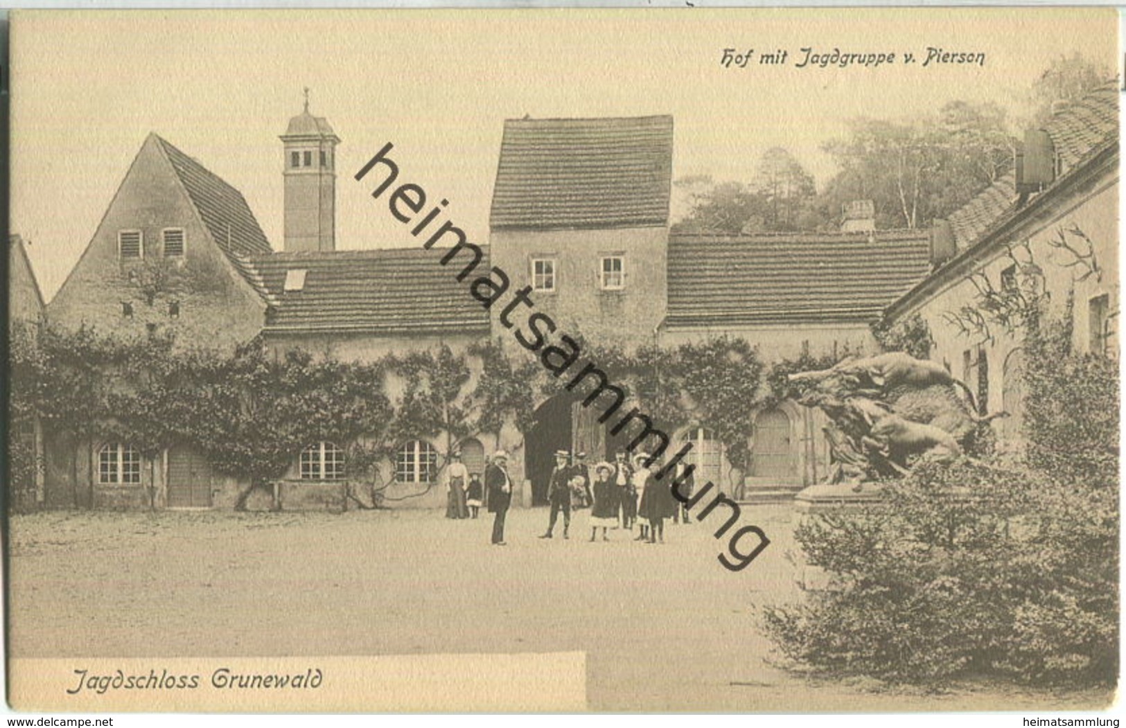 Jagdschloss Grunewald - Hof Mit Jagdgruppe Von Pierson - Verlag J. Goldiner Berlin Ca. 1910 - Grunewald