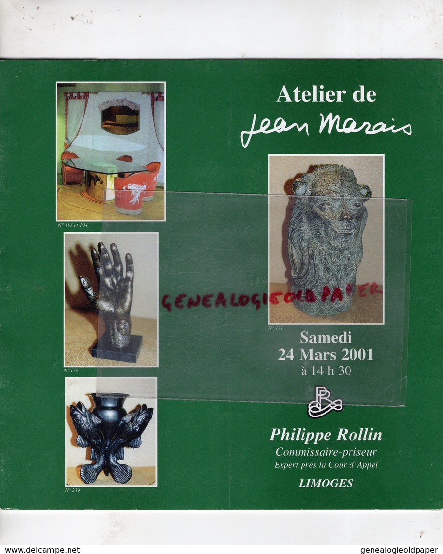 87 - LIMOGES- CATALOGUE VENTE ATELIER JEAN MARAIS-NE CHERBOURG 1913-VALLAURIS-SCULPTURE CERAMIQUES BRONZES-ROLLIN 2001 - Otros & Sin Clasificación