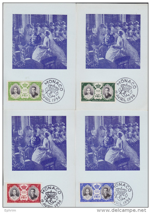 MONACO - 16 Avril 1956 - Mariage De Grace Kelly Et Du Prince Rainier - Lot 40 Cartes-Maximum - Maximum Card - Cartes - Maximumkarten (MC)