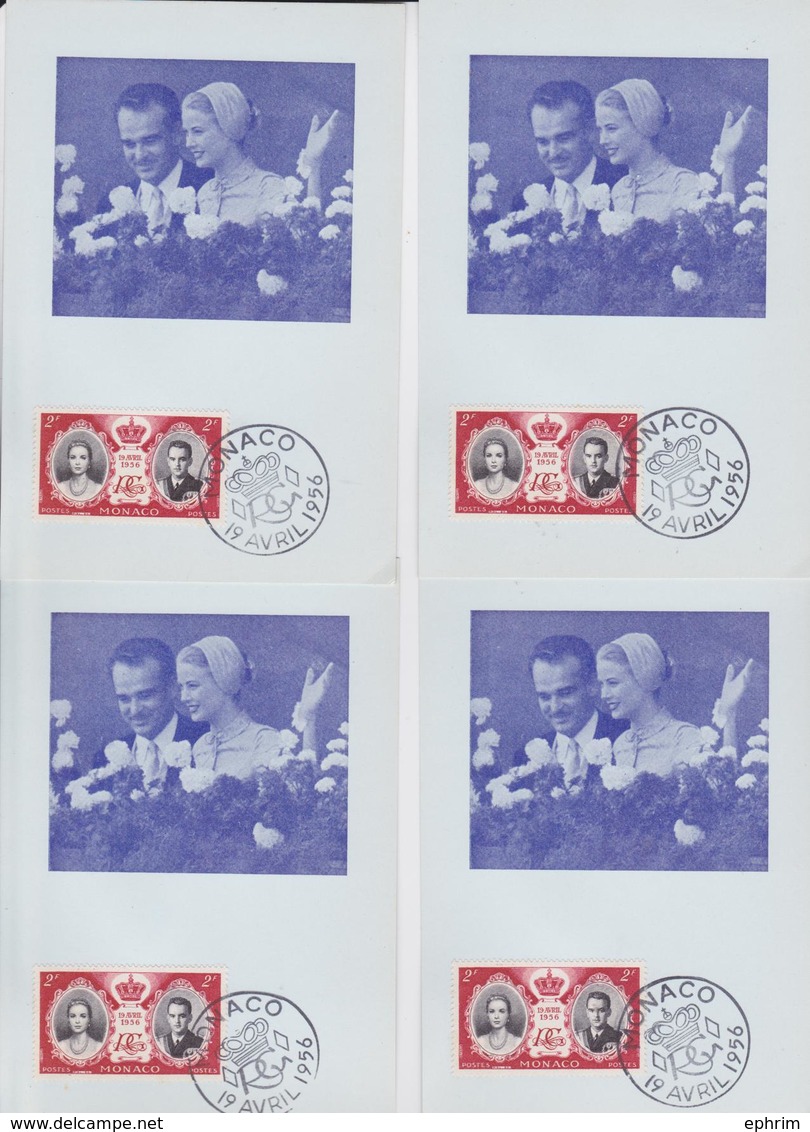 MONACO - 16 Avril 1956 - Mariage De Grace Kelly Et Du Prince Rainier - Lot 40 Cartes-Maximum - Maximum Card - Cartes - Maximumkarten (MC)