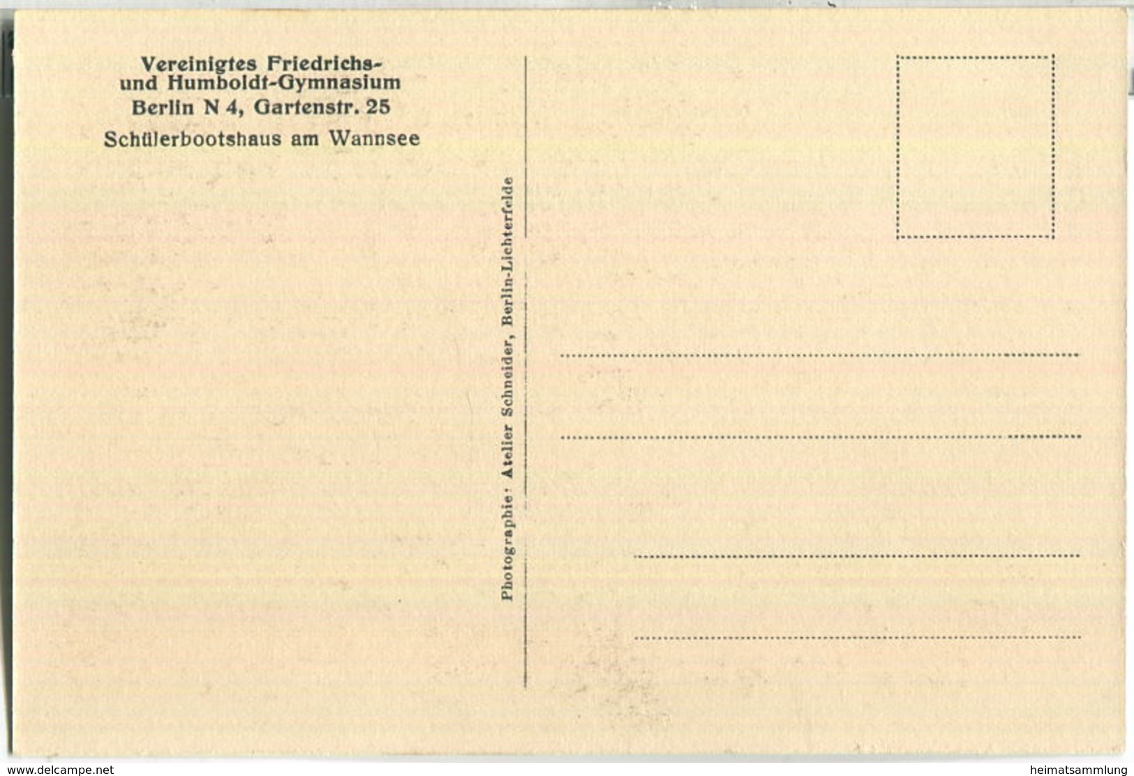 Berlin - Vereinigtes Friedrichs- Und Humboldt-Gymnasium - Gartenstrasse 25 - Schülerbootshaus Am Wannsee - Wannsee