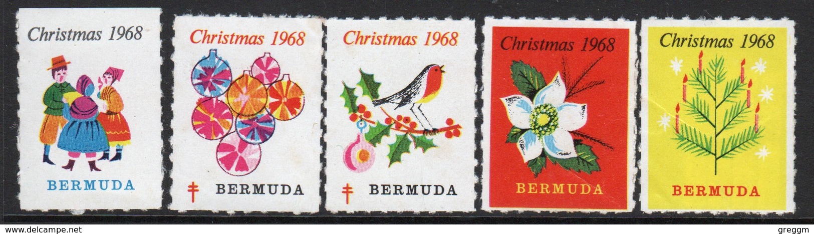 Bermuda  Christmas Charity Labels From 1968 In Mounted Mint Condition. - Cinderellas