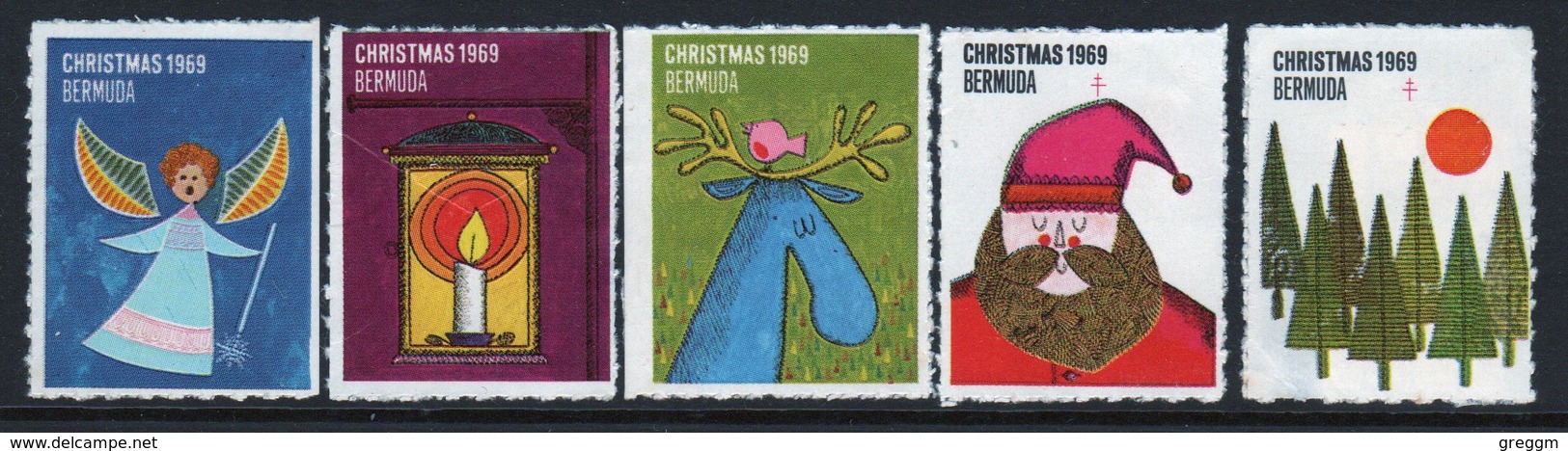 Bermuda  Christmas Charity Labels From 1969 In Mounted Mint Condition. - Cinderellas