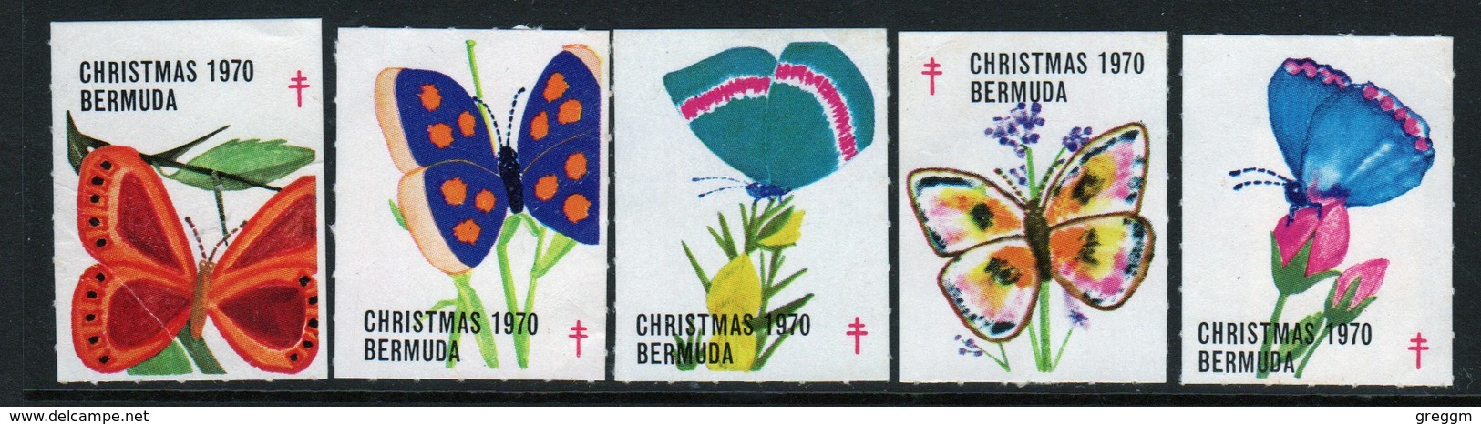 Bermuda  Christmas Charity Labels From 1970 In Mounted Mint Condition. - Cinderellas