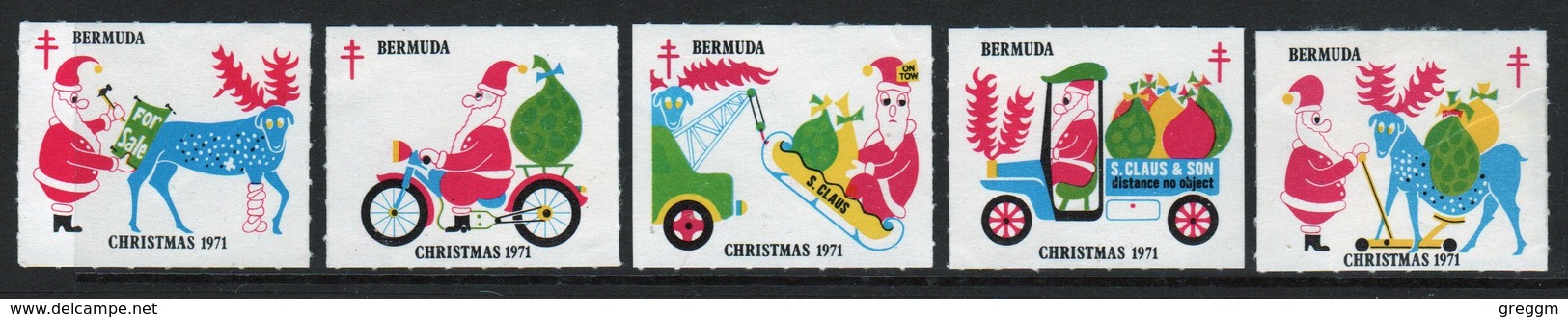 Bermuda  Christmas Charity Labels From 1971 In Mounted Mint Condition. - Cinderellas