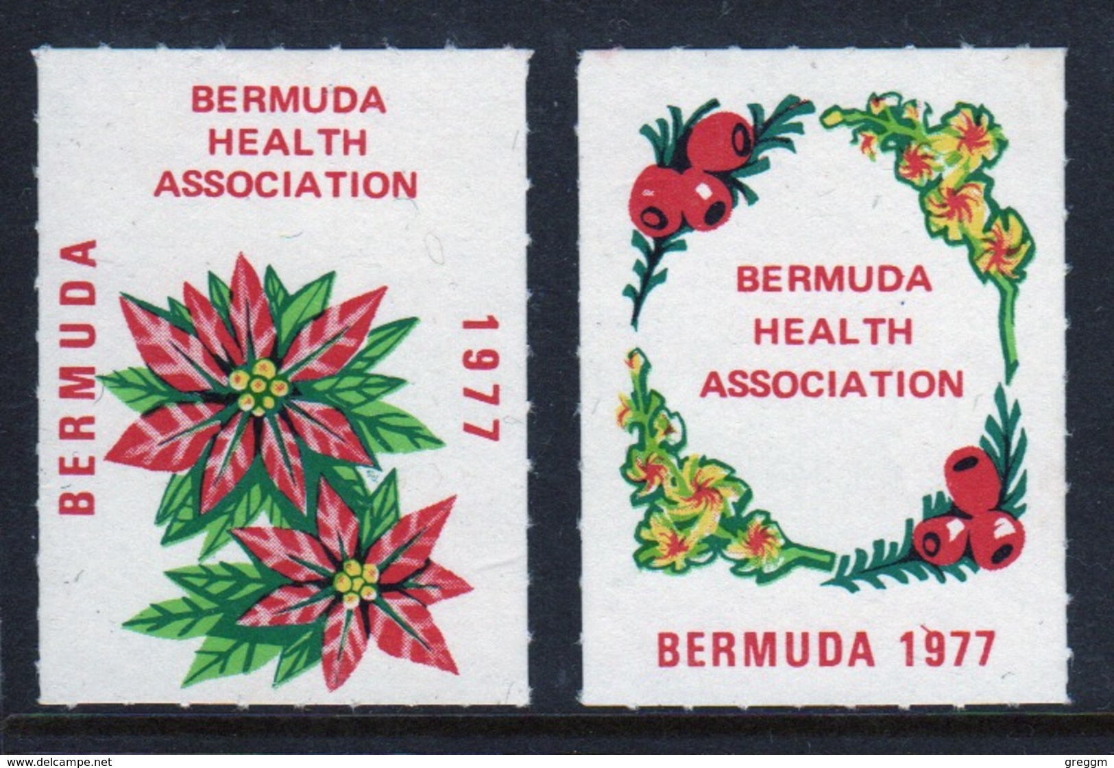 Bermuda  Christmas Charity Labels From 1977 In Mounted Mint Condition. - Cinderellas