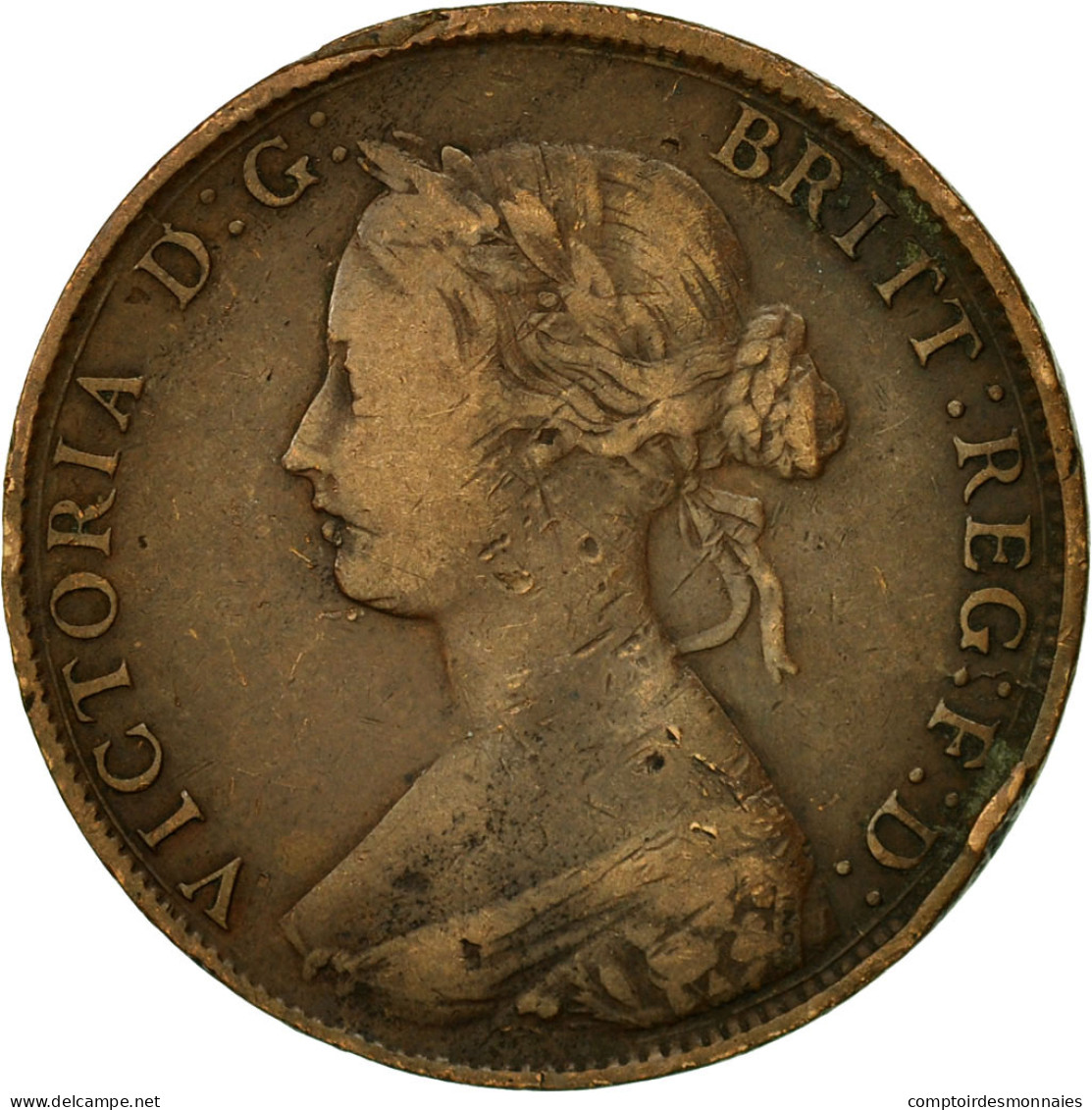 Monnaie, Grande-Bretagne, Victoria, 1/2 Penny, 1861, TTB, Bronze, KM:748.2 - C. 1/2 Penny