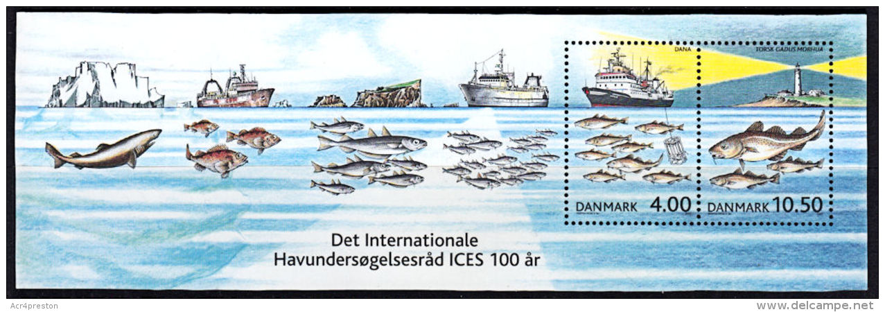 C0352 DENMARK 2002,  SG MS1273 Centenary Intl Council For Exploration Of The Sea,  MNH - Unused Stamps