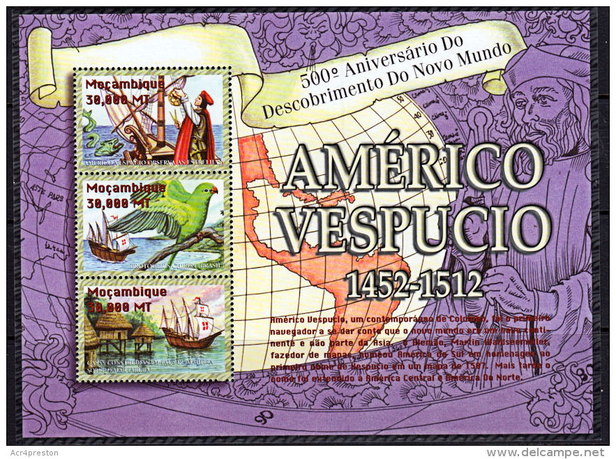 D0160 MOZAMBIQUE 2002, SG MS1595  500th Anniv. Amerigo Vespucci's 3rd Voyage,  MNH - Mozambique