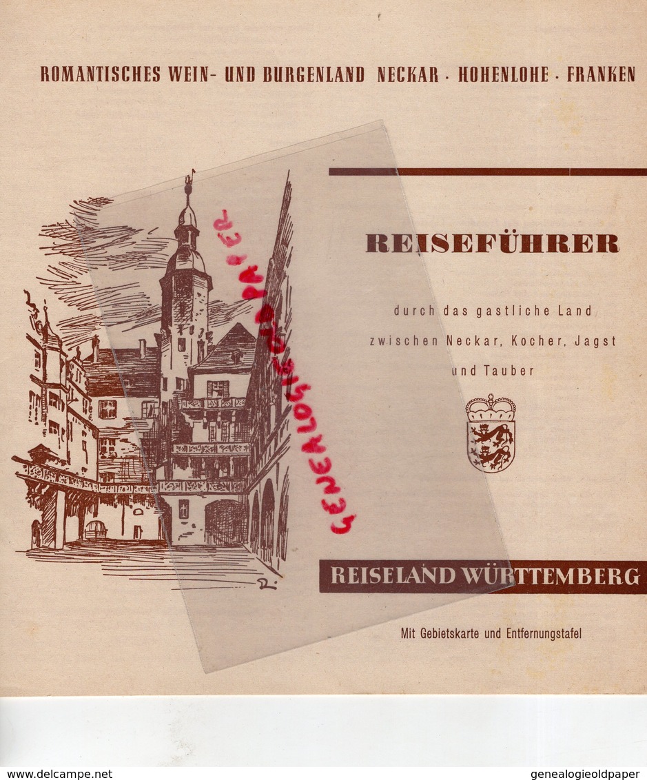 ALLEMAGNE - REISEFUHRER- REISELAND WURTTEMBERG- WEIN UND BURGENLAND NECKAR-HOHENLOHE-FRANKEN-1963 - Dépliants Touristiques