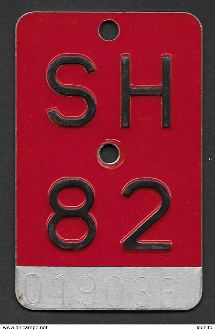 Velonummer Schaffhausen SH 82 - Nummerplaten