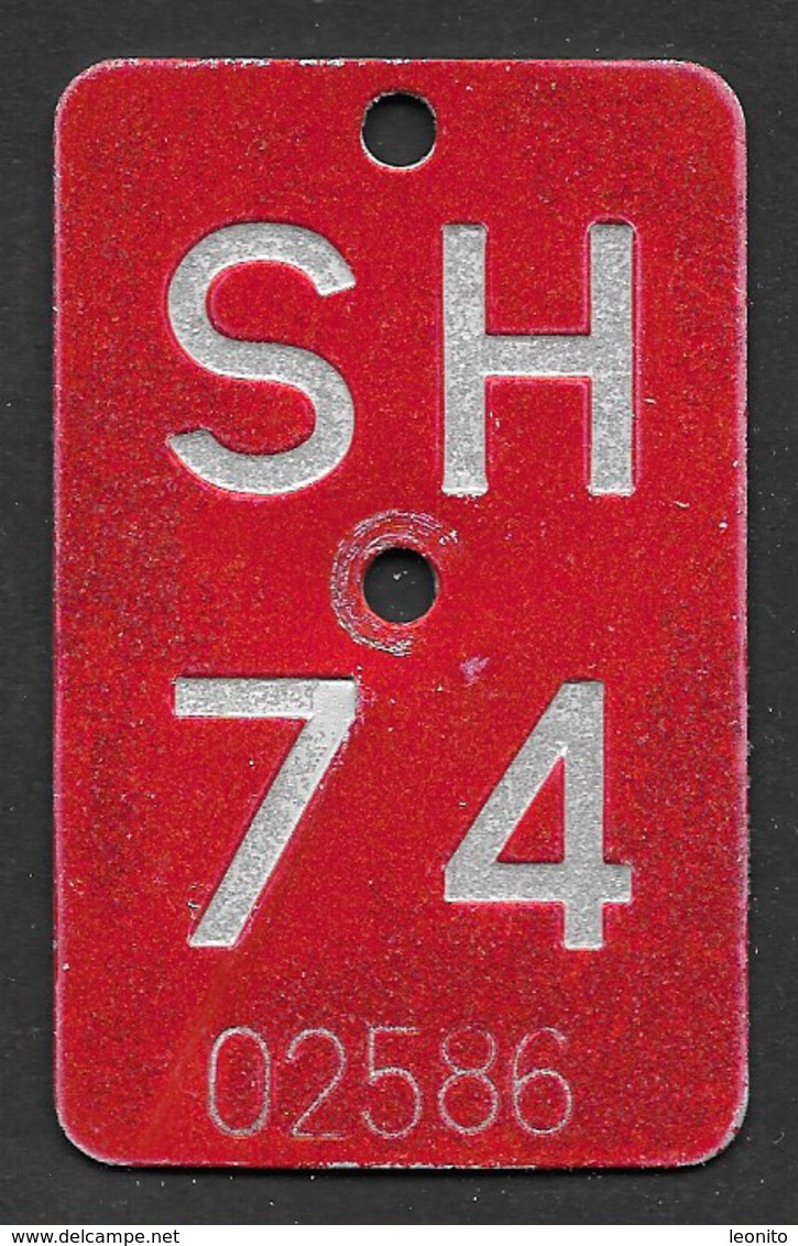 Velonummer Schaffhausen SH 74 - Plaques D'immatriculation