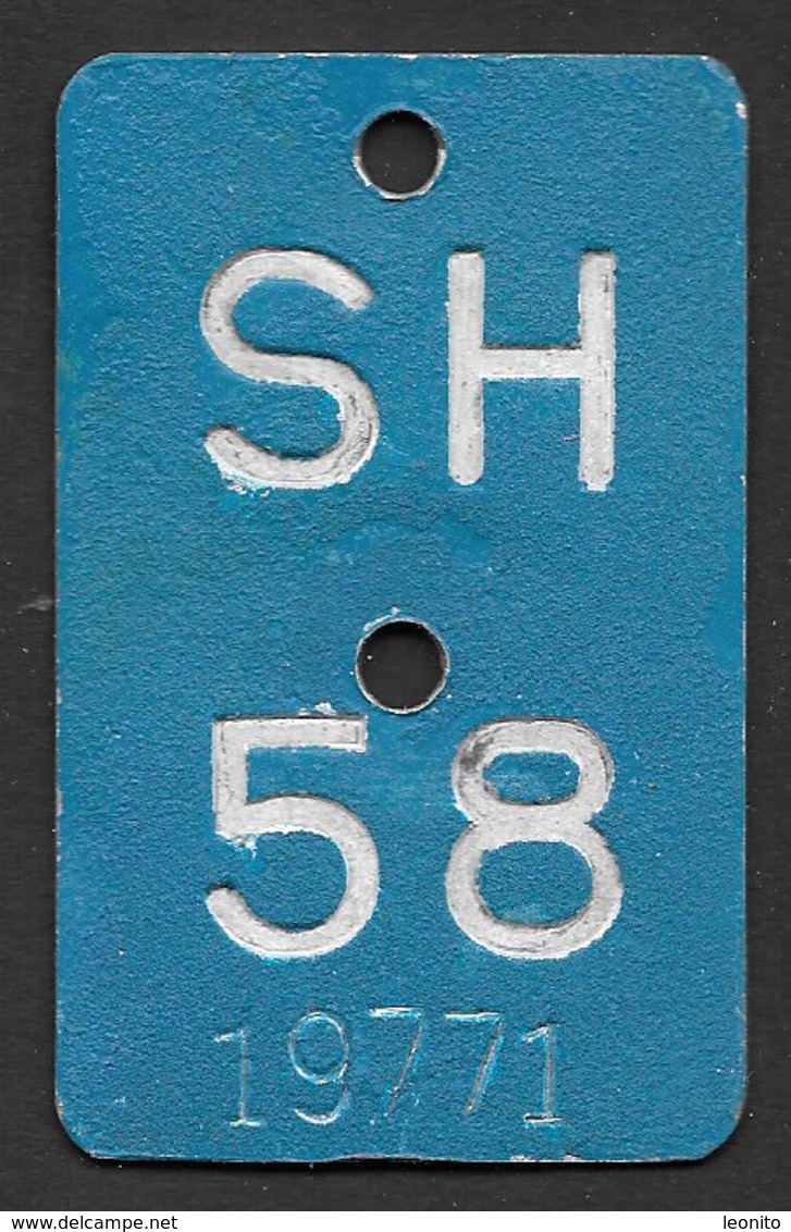 Velonummer Schaffhausen SH 58 - Plaques D'immatriculation