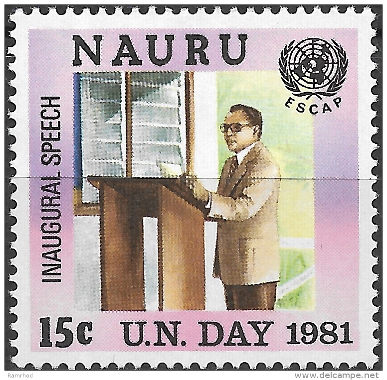 NAURU 1981 UN Day. ESCAP - 15c Inaugural Speech MH - Nauru