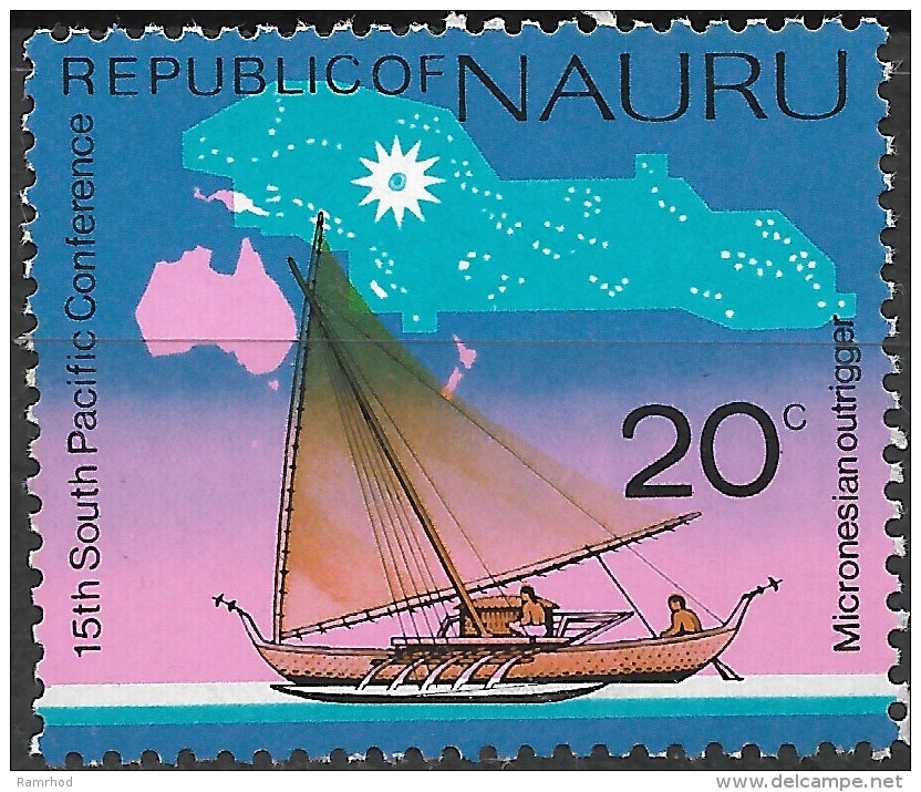 NAURU 1975 South Pacific Commission Conf, Nauru - 20c - Micronesian Outrigger MNH - Nauru