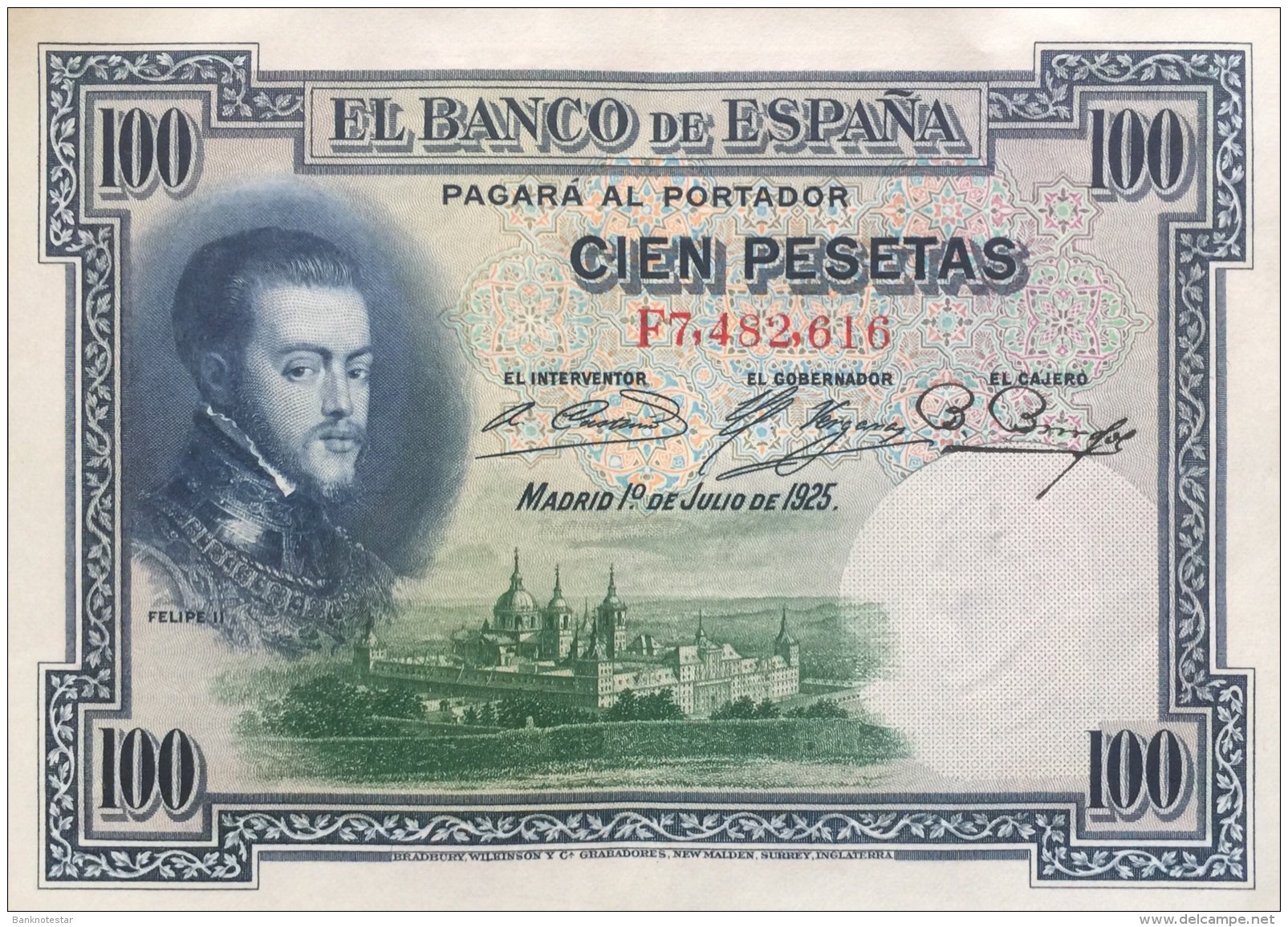 Spain 100 Pesetas, P-69c (1.7.1925) - EF/XF - 100 Peseten