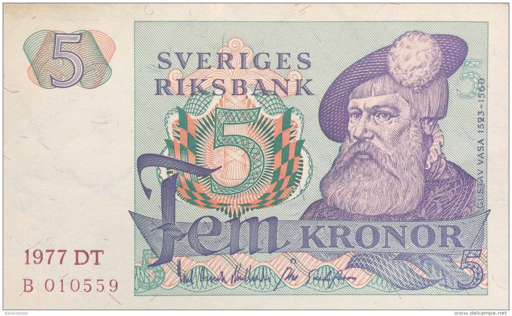 Sweden 5 Kroner, P-51c (1977) - UNC - Suède