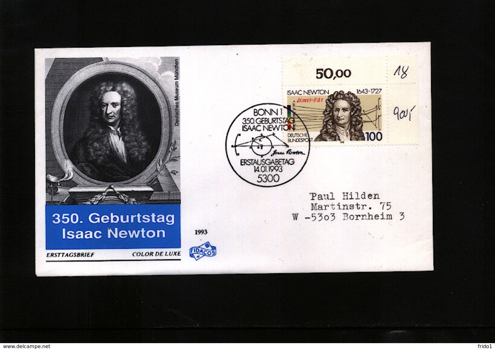 Germany / Deutschland 1993 Astronomy Isaac Newton - Astronomie