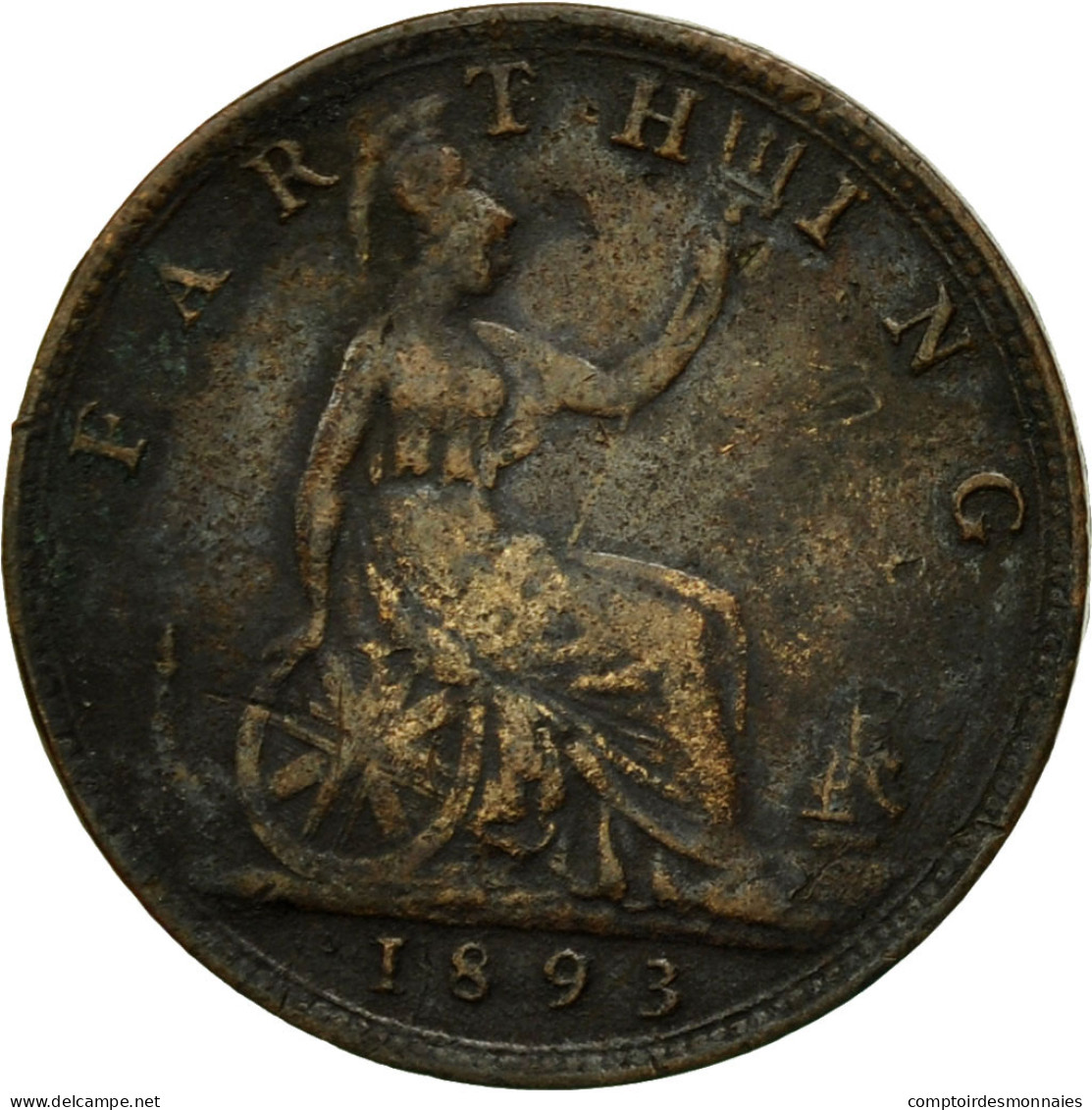 Monnaie, Grande-Bretagne, Victoria, Farthing, 1893, TB+, Bronze, KM:753 - B. 1 Farthing