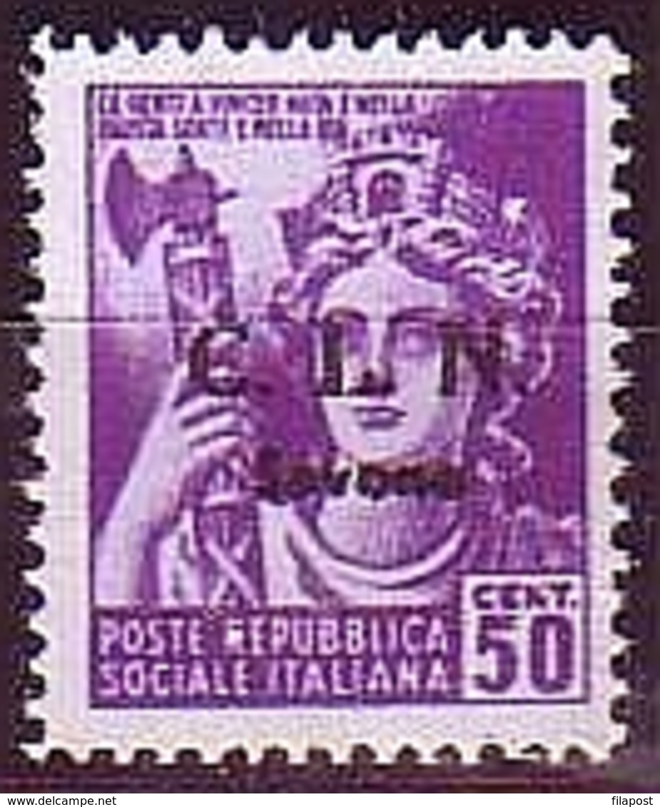 Italy 1945 Mi 4 Overprint CLN 50 C Savona Error Black Print MHN** R106 - Centraal Comité Van Het Nationaal Verzet (CLN)