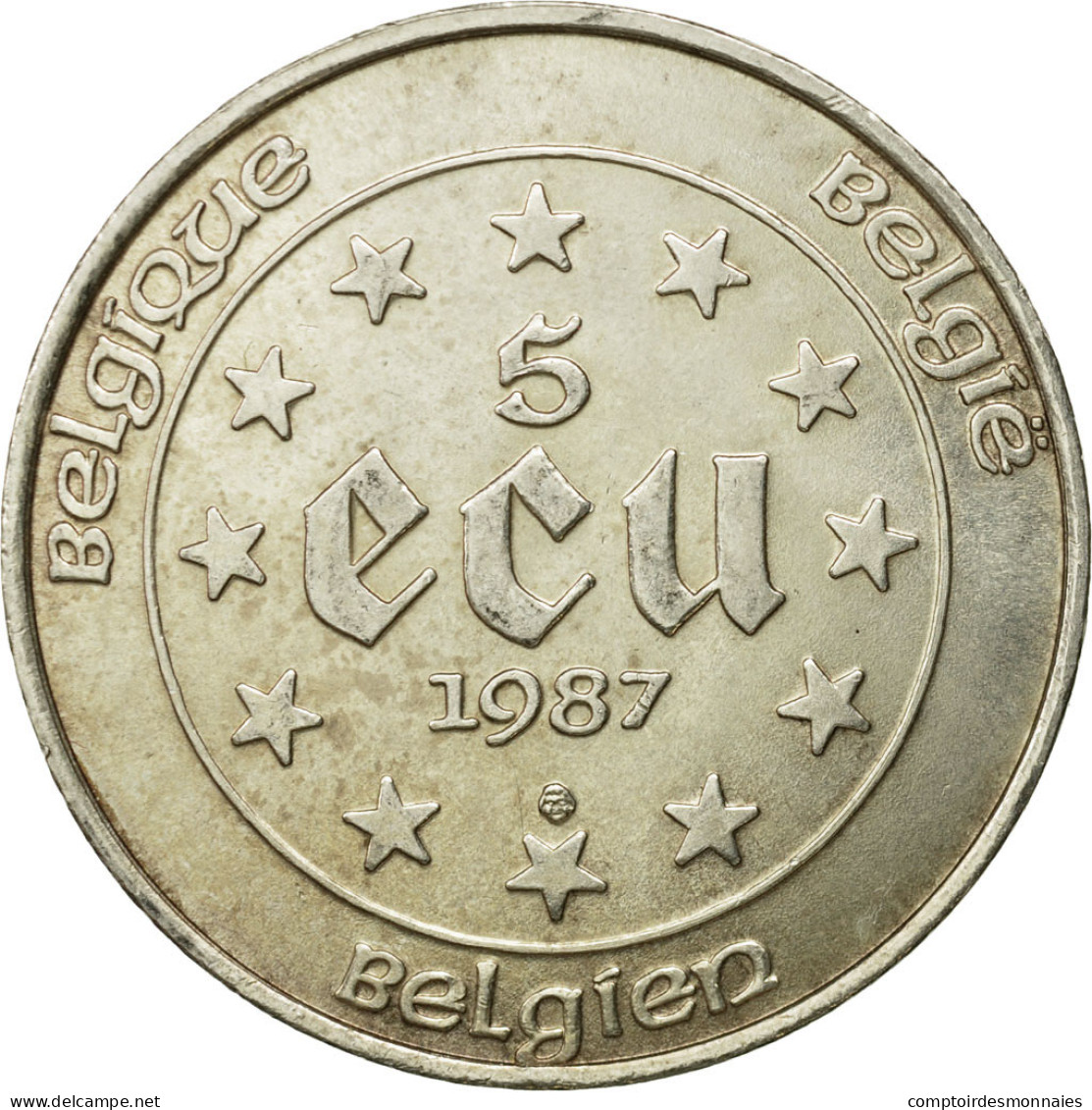 Monnaie, Belgique, 5 Ecu, 1987, TTB, Argent, KM:166 - Ecus