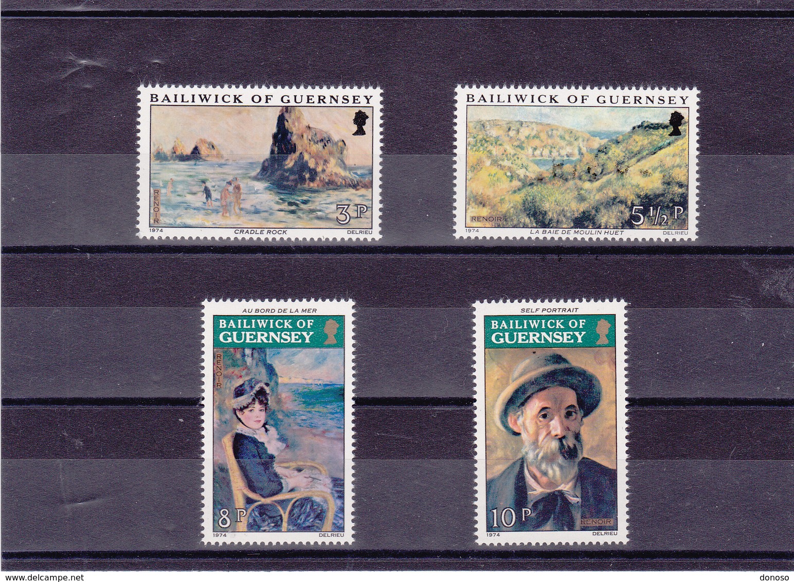 GUERNESEY 1974 PEINTURES DE RENOIR Yvert 105-108 NEUF** MNH - Guernesey