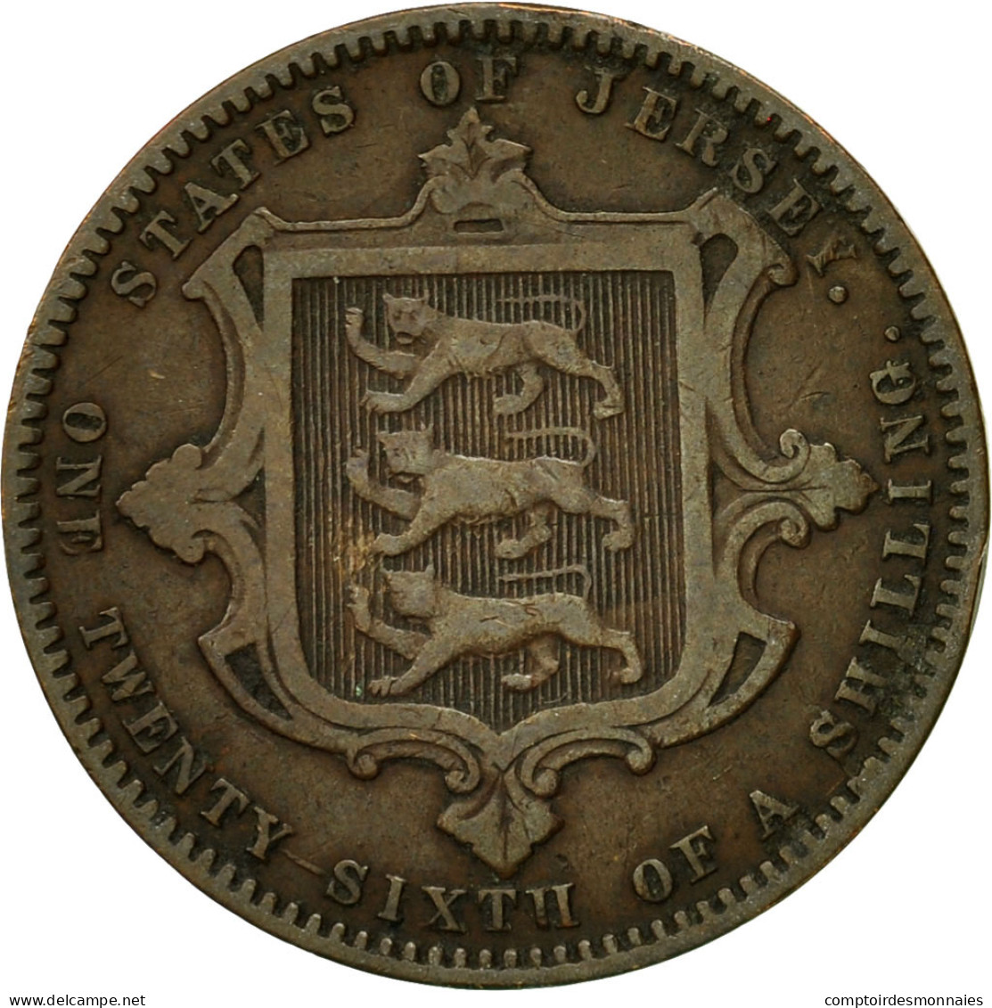 Monnaie, Jersey, Victoria, 1/26 Shilling, 1866, TTB, Bronze, KM:4 - Jersey