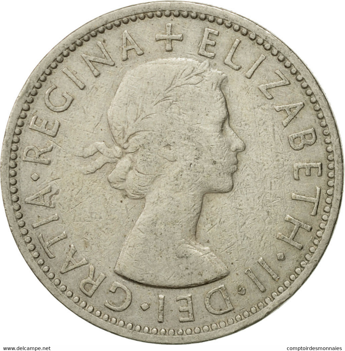 Monnaie, Grande-Bretagne, Elizabeth II, Florin, Two Shillings, 1955, TTB - J. 1 Florin / 2 Schillings