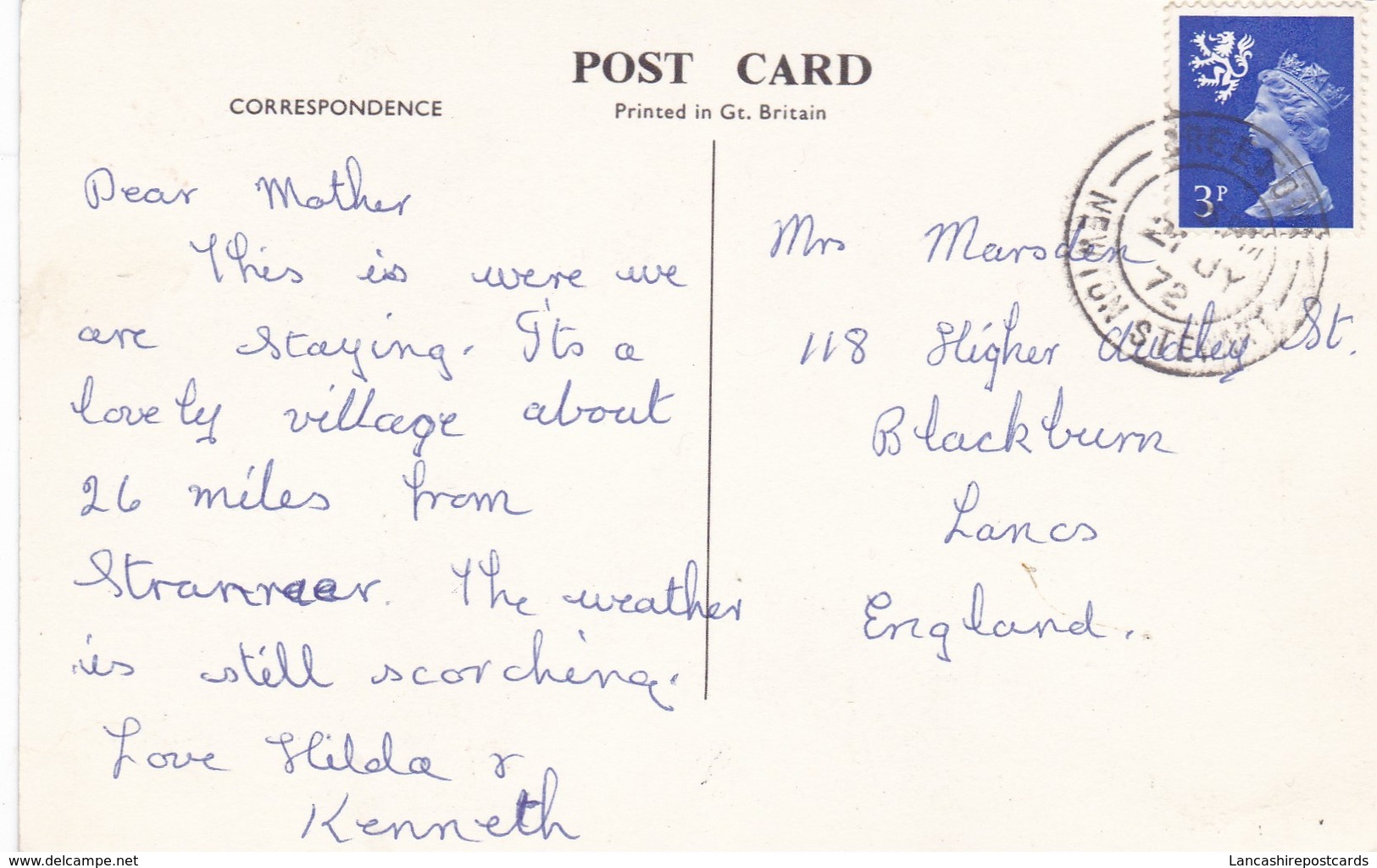 Postcard Creetown Nr Newton Stewart PU 1972 My Ref  B12339 - Kirkcudbrightshire