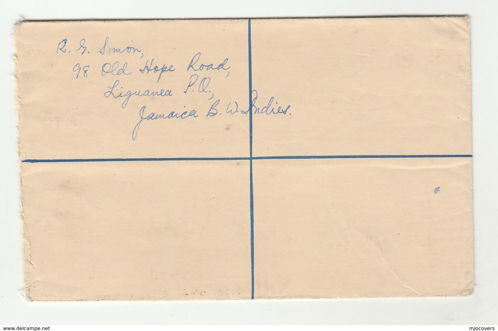 1958 REGISTERED POSTAL STATIONERY Liquanea JAMAICA To GB Uprated 1/-  4d Stamps  On 2d COVER - Jamaica (1962-...)