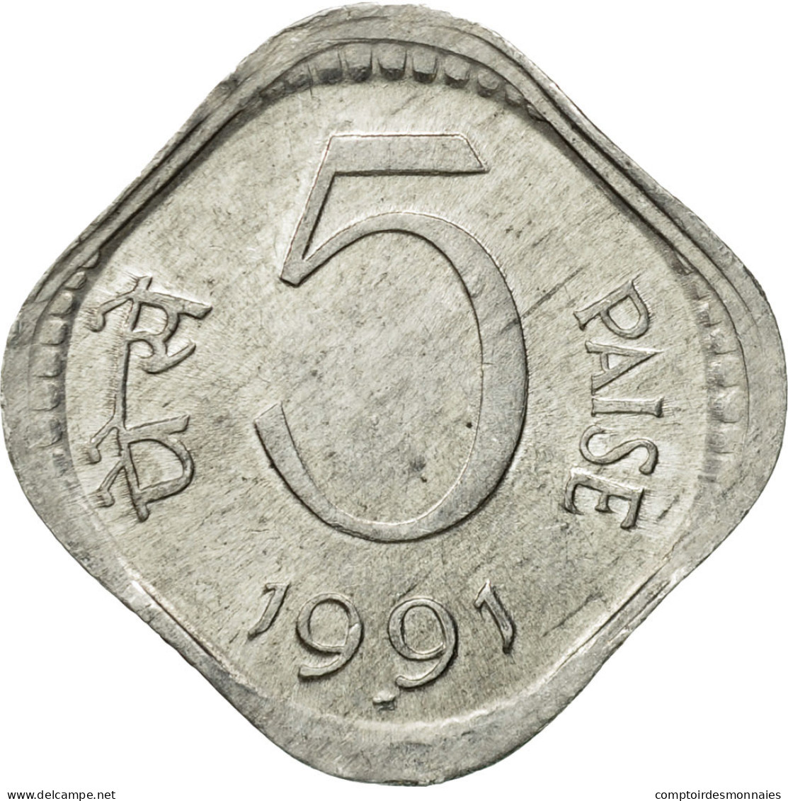 Monnaie, INDIA-REPUBLIC, 5 Paise, 1991, TTB, Aluminium, KM:23a - Inde