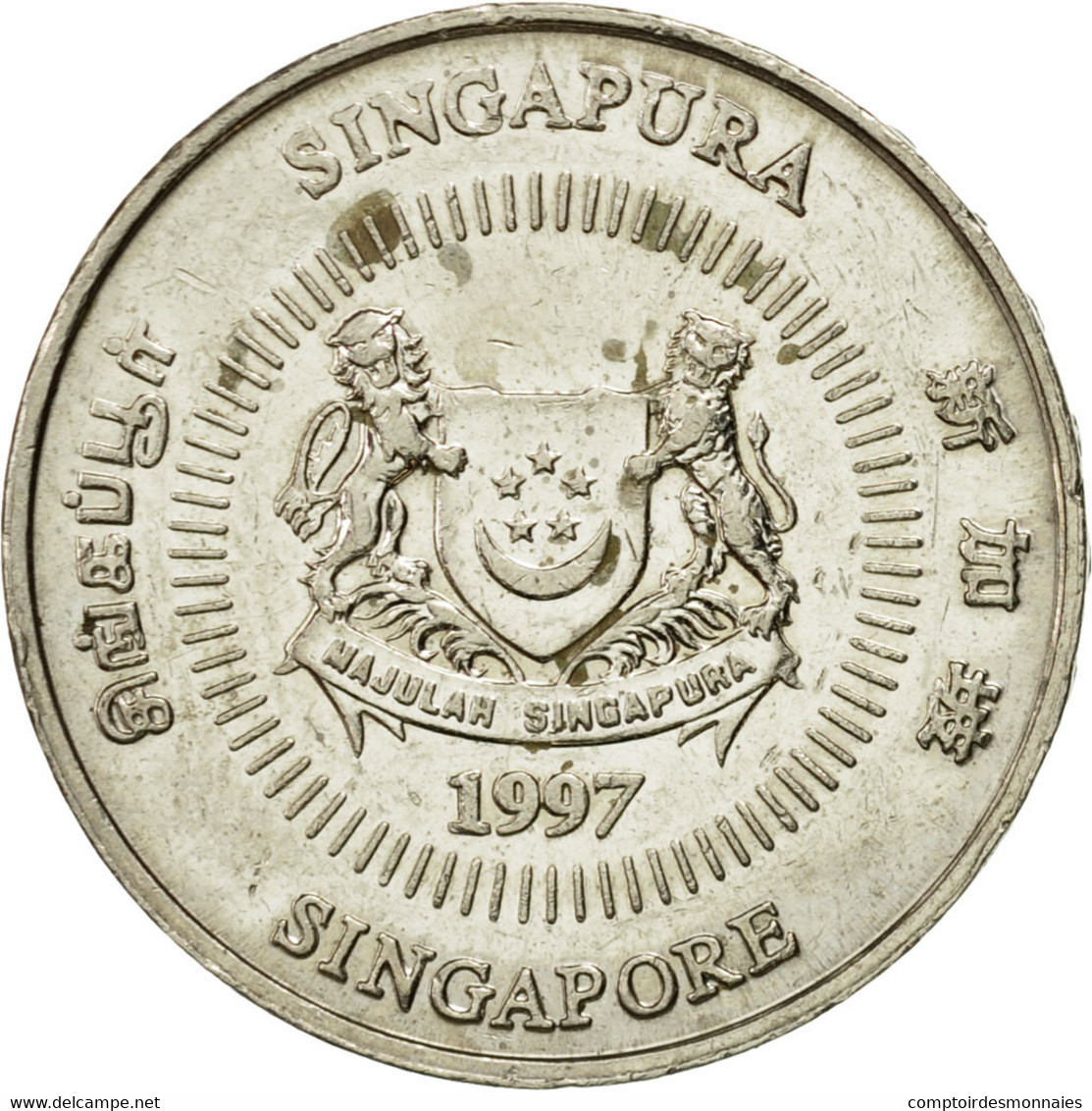 Monnaie, Singapour, 50 Cents, 1997, Singapore Mint, TTB, Copper-nickel, KM:102 - Singapour