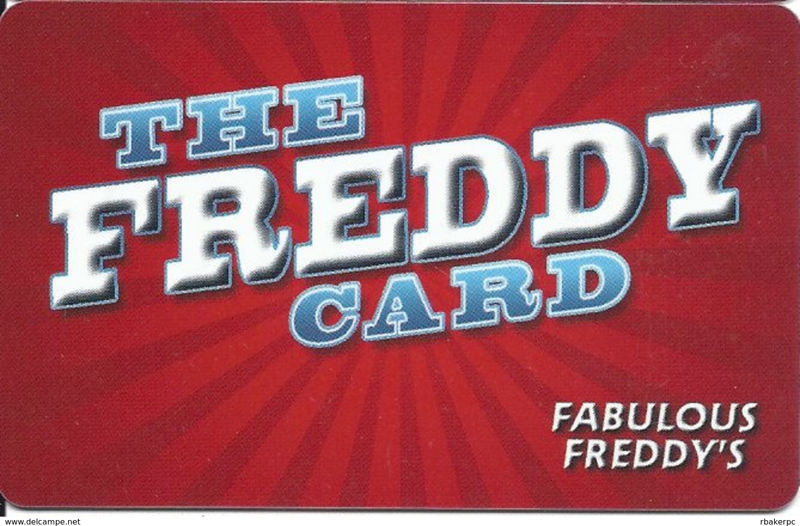 Fabulous Freddy's - Las Vegas, NV - The Freddy Card - Customer Loyalty Card - Other & Unclassified