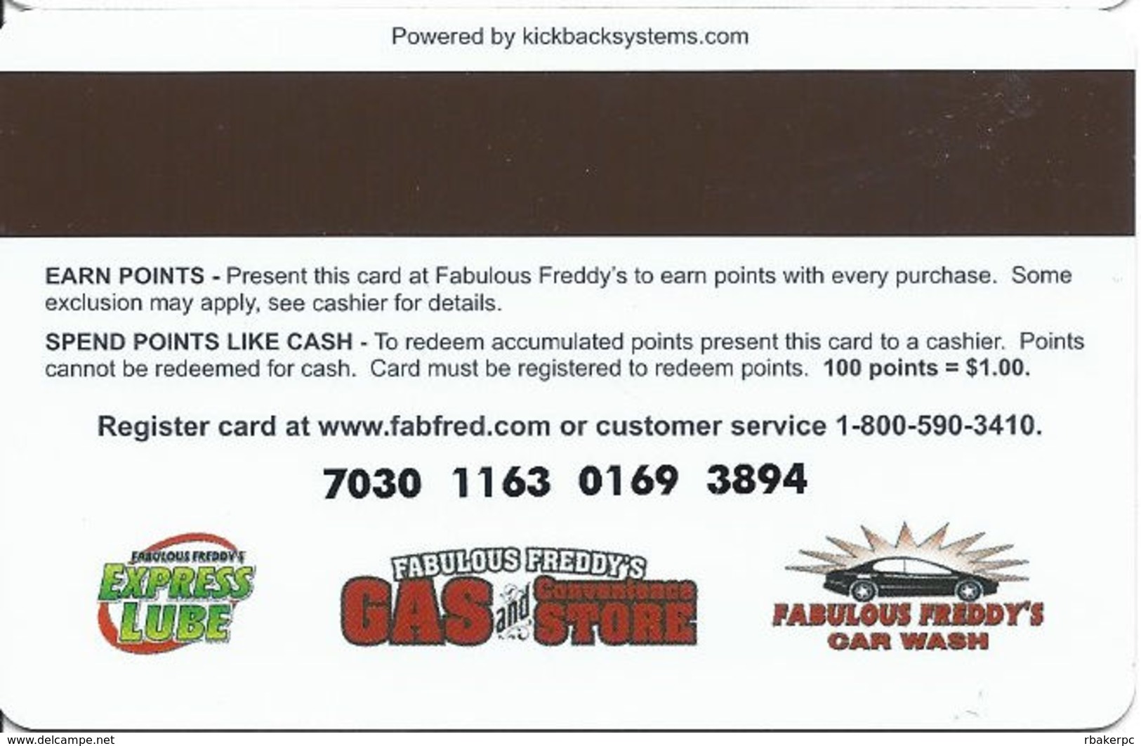 Fabulous Freddy's - Las Vegas, NV - The Freddy Card - Customer Loyalty Card - Other & Unclassified