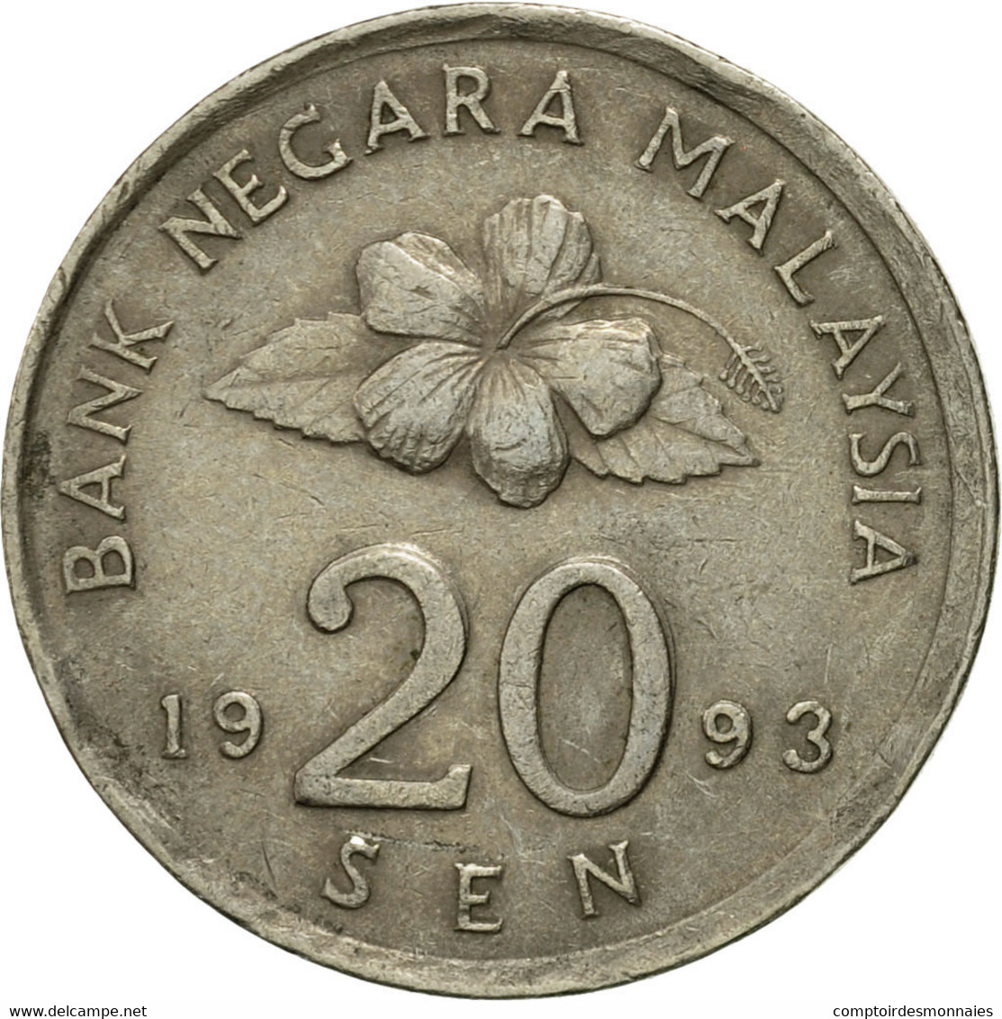 Monnaie, Malaysie, 20 Sen, 1993, TTB, Copper-nickel, KM:52 - Malaysie