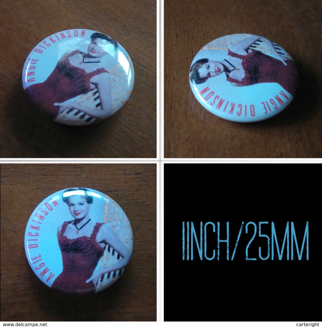 Linda Darnell Movie Film Fan ART BADGE BUTTON PIN SET 2  (1inch/25mm Diameter) 35 DIFF - Filmmanie