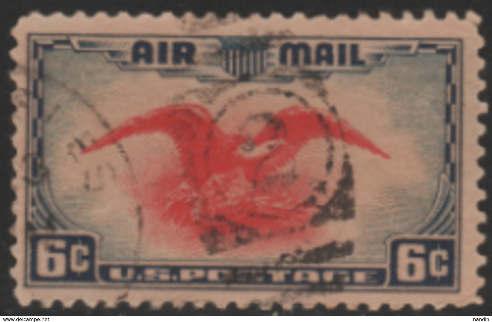 1938.THE EAGLE.AIRMAIL USED STAMP FROM UNITED STATES - 1a. 1918-1940 Gebraucht