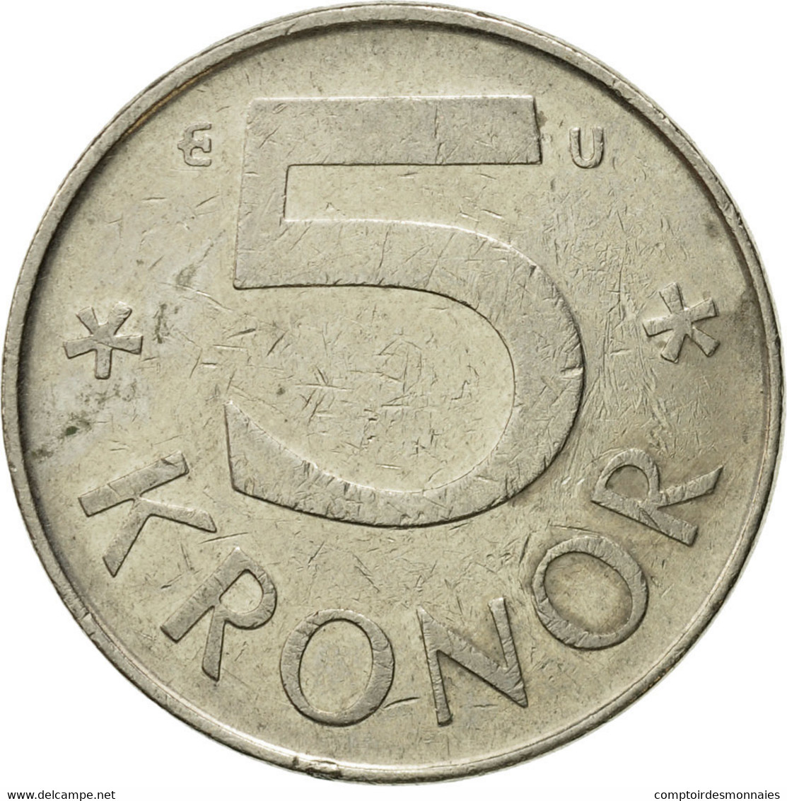 Monnaie, Suède, Carl XVI Gustaf, 5 Kronor, 1983, TB+, Copper-nickel, KM:853 - Suède