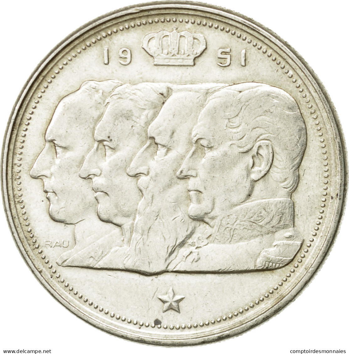 Monnaie, Belgique, 100 Francs, 100 Frank, 1951, TTB, Argent, KM:139.1 - 100 Francs