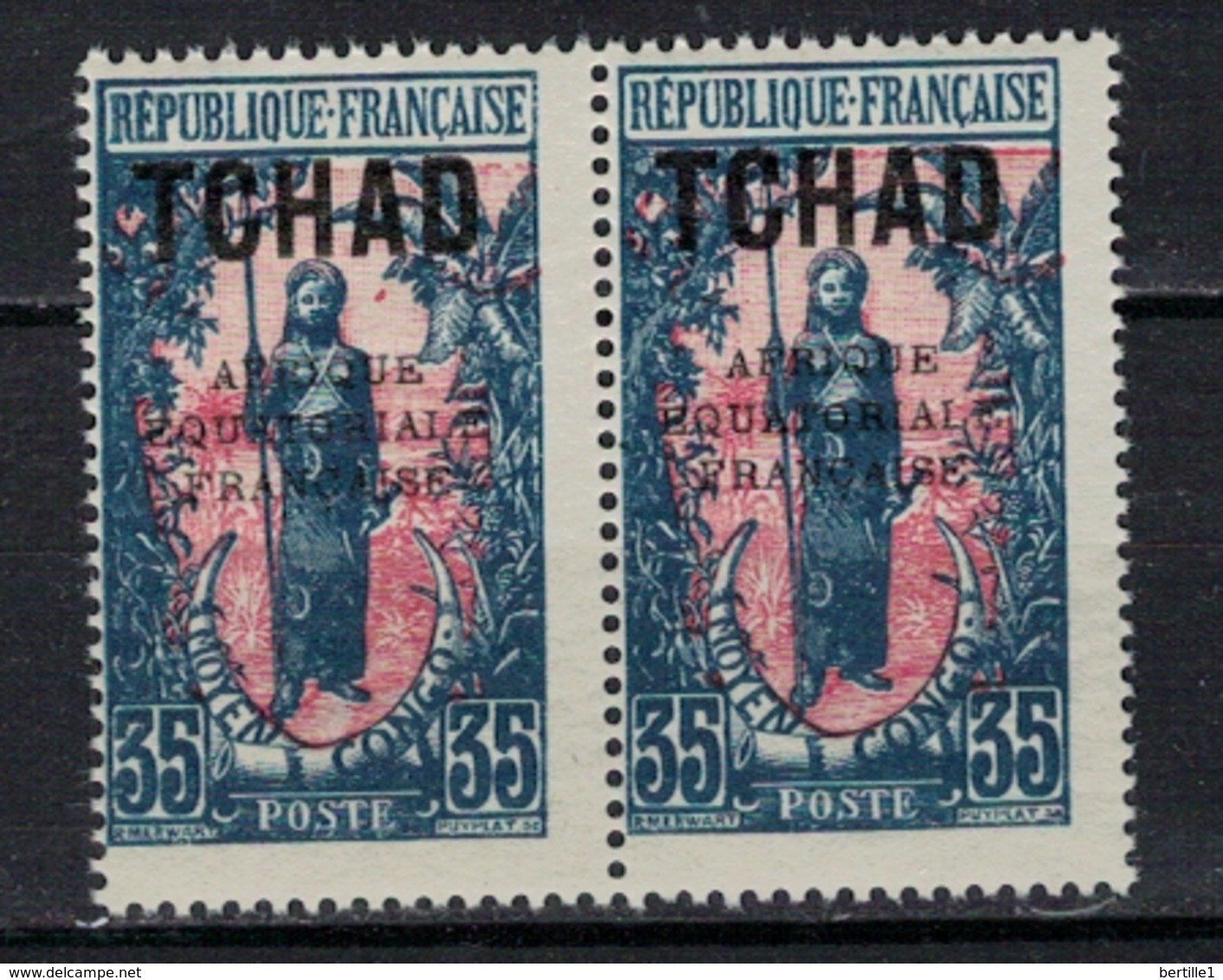 TCHAD      N° YVERT  :     28 X 2      NEUF SANS CHARNIERE        ( NSCH 09  ) - Unused Stamps