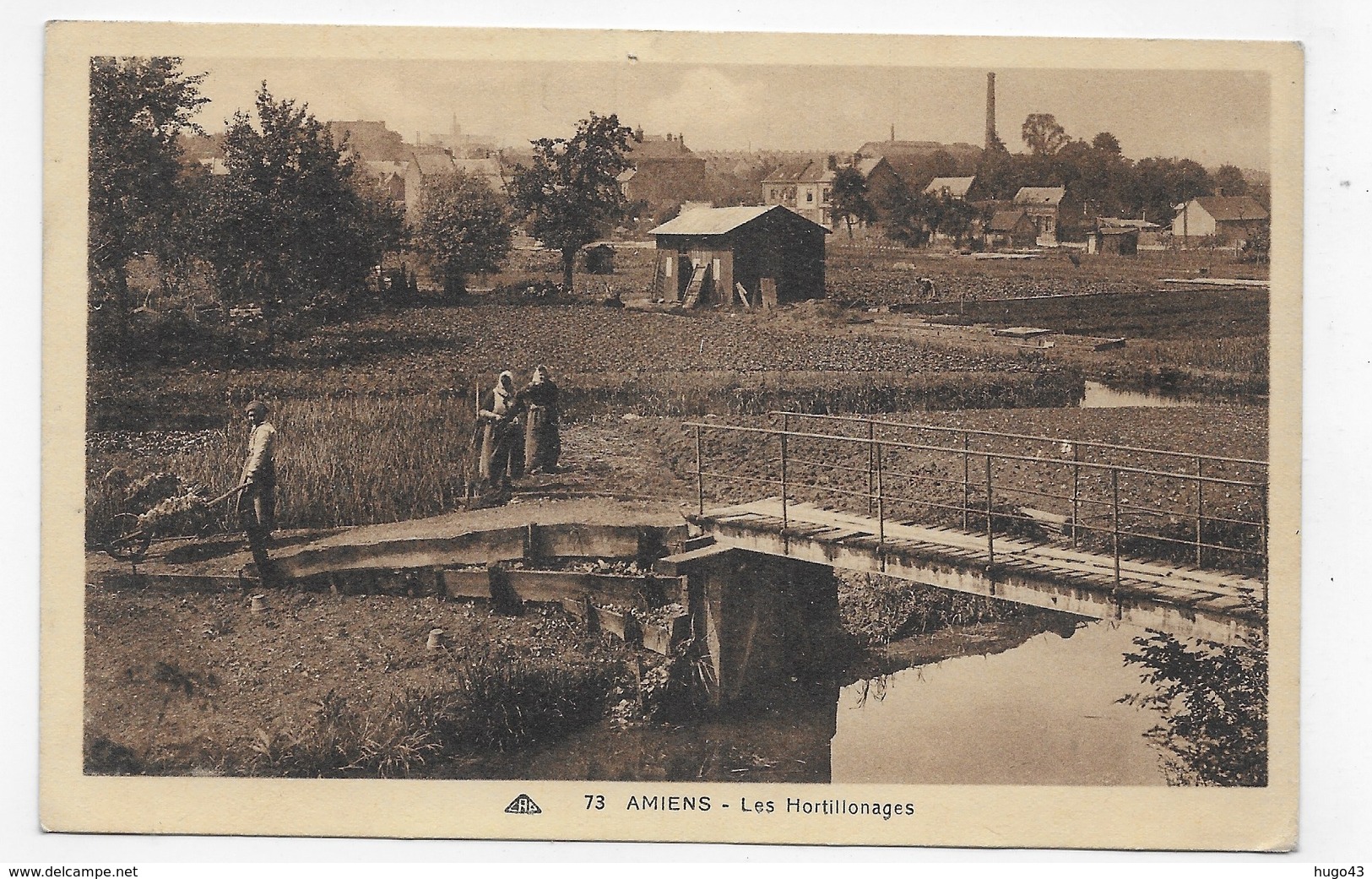 AMIENS - N° 73 - LES HORTILLONAGES AVEC PERSONNAGES - CPA NON VOYAGEE - Amiens