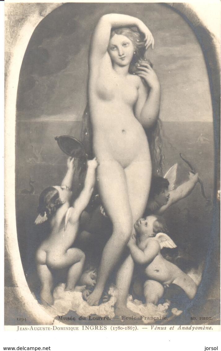 POSTAL     - JEAN AUGUSTE DOMONIQUE INGRES  -VENUS ET ANADYOMÈNE -MUSÉE DU LOUVRE - Otros & Sin Clasificación