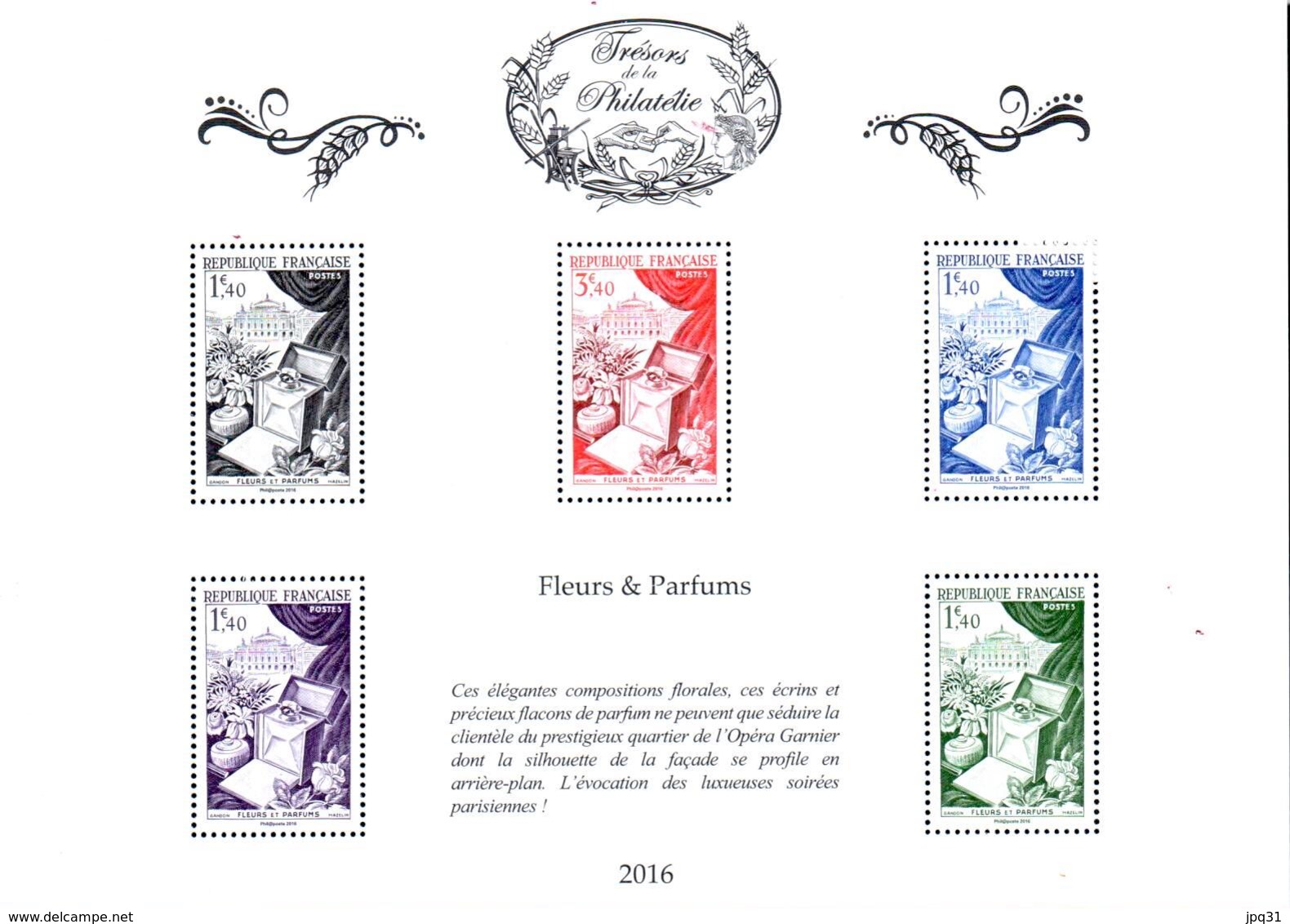 Feuillet Trésors De La Philatélie Fleurs & Parfums 2016 ** - Neufs