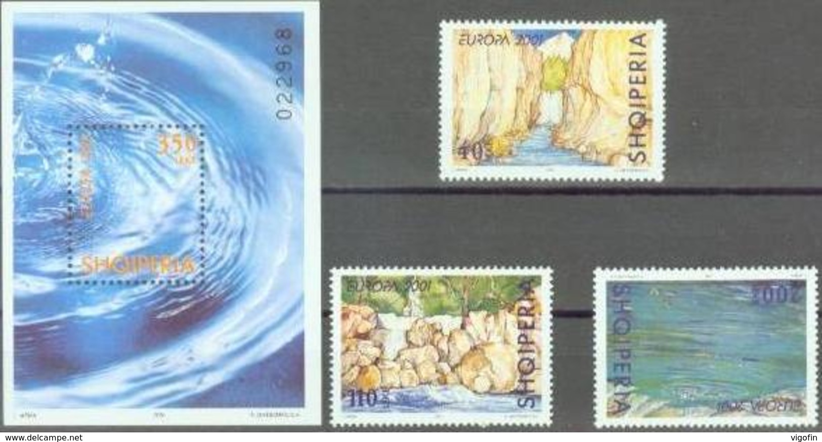 AL 2001-2809-11 EUROPA CEPT, ALBANIA 1 X 3v + S/S, MNH - 2001